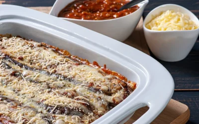 Lasagna de berenjenas & puré mix